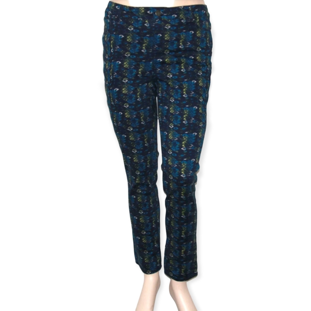 STYLE & CO Skinny Stretch  Blue Diamond Geo Print Jeans Size 6